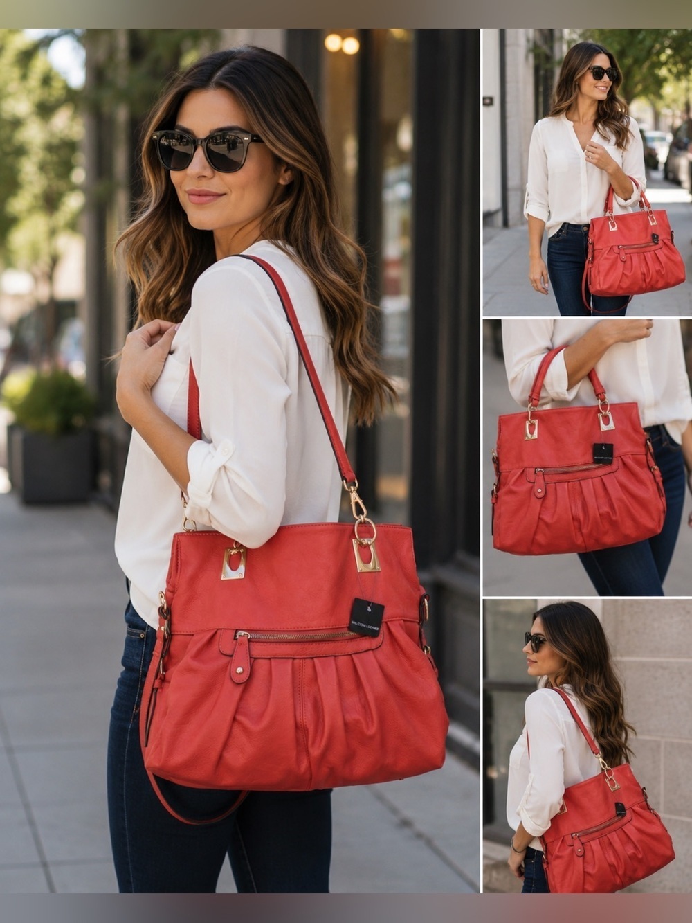 NWT Wilsons Leather Coral Shoulder Bag | Genuine Leather Satchel Tote